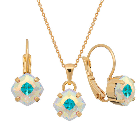 Komplektas "Magical Square (Aurora Borealis)" su Swarovski™ kristalais